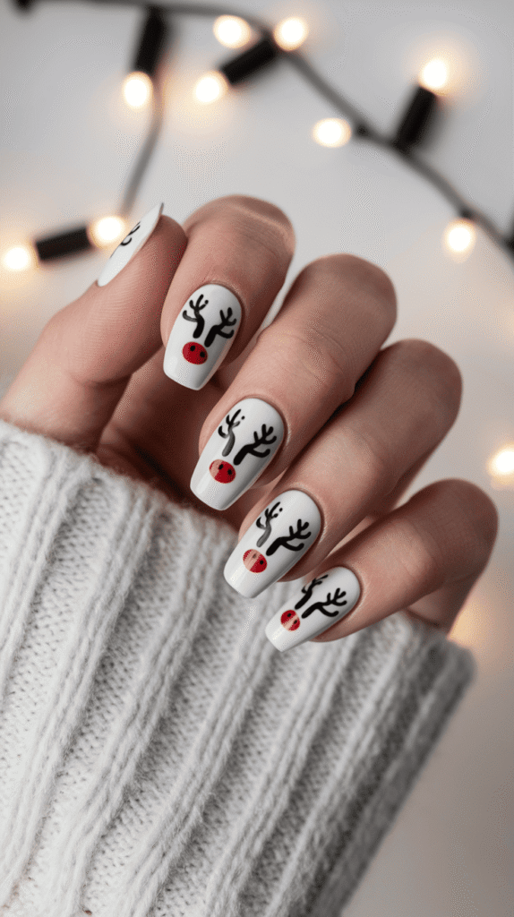 white christmas nails