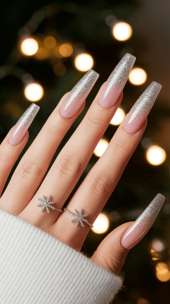 pink christmas nails