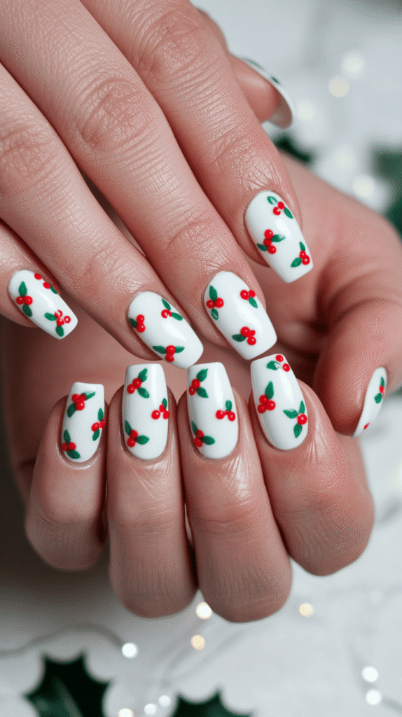 white christmas nails