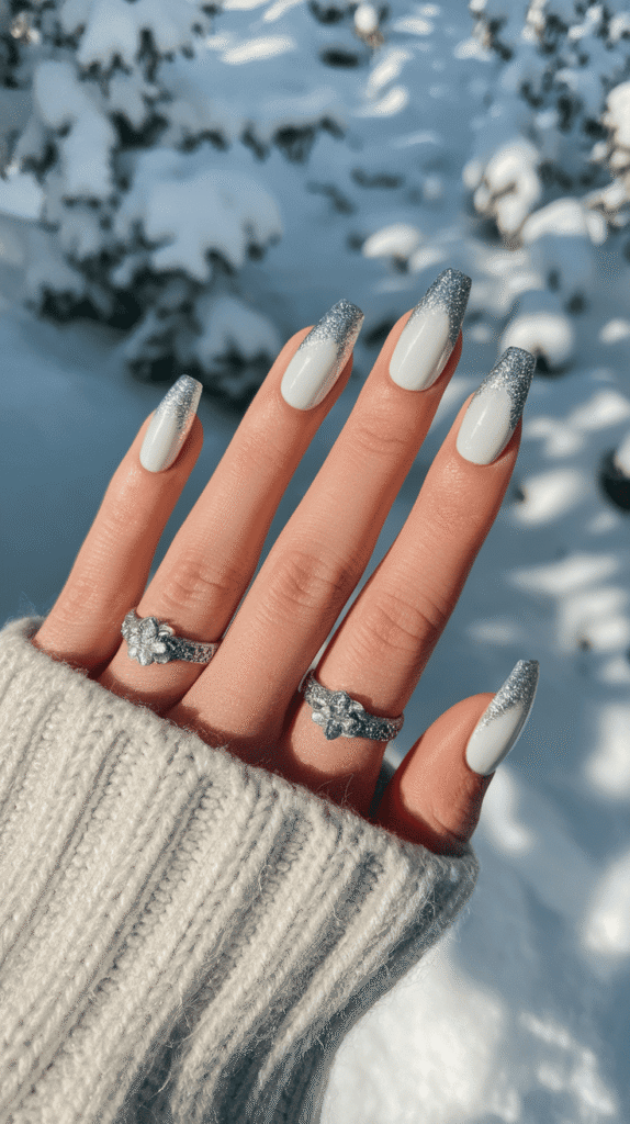 white christmas nails