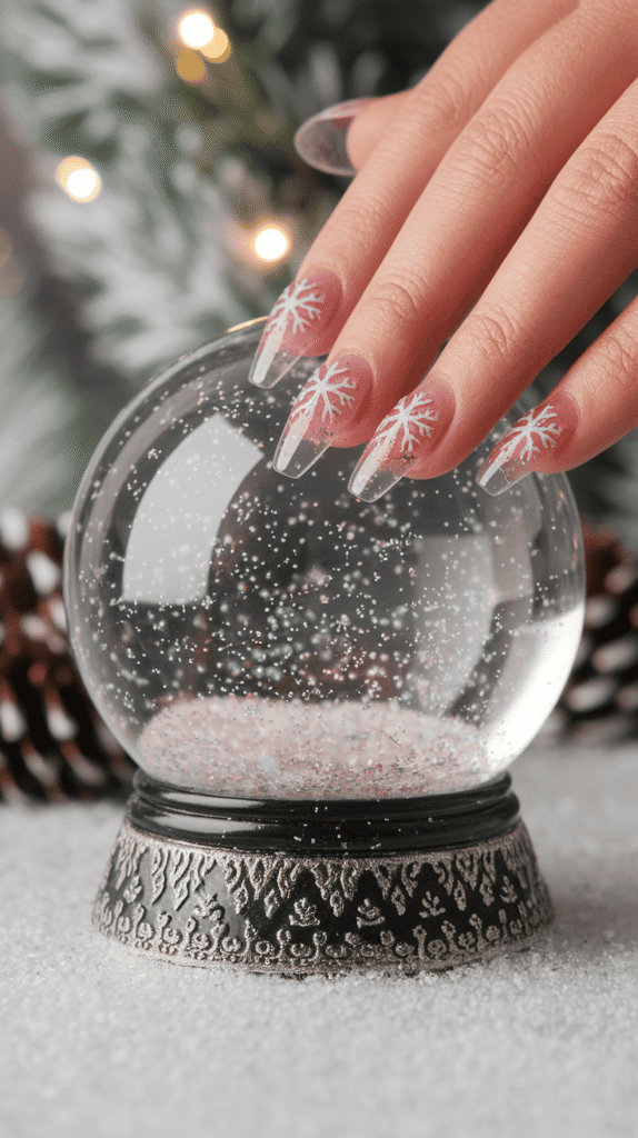 pink christmas nails