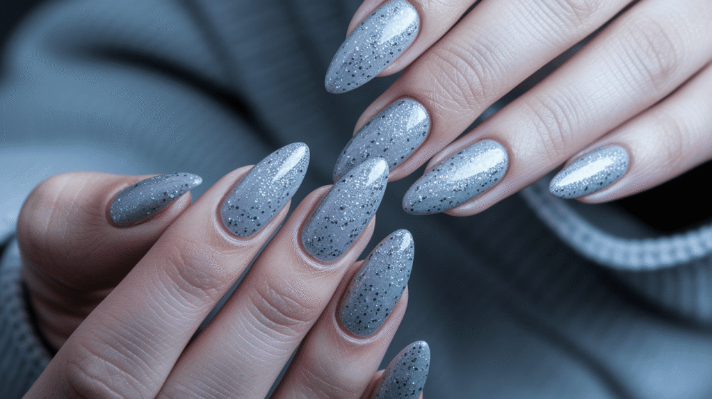 grey winter nails
