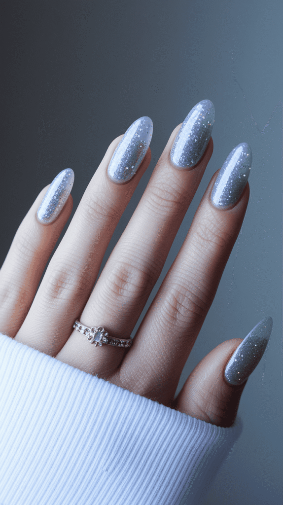 grey winter nails