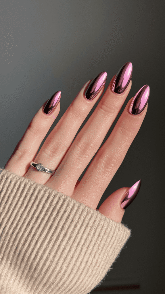 pink winter nails