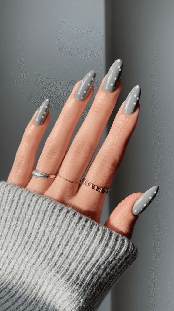 grey winter nails