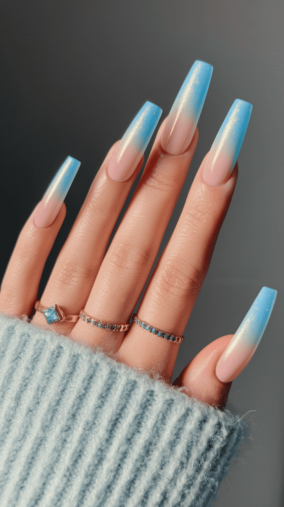 icy blue nails