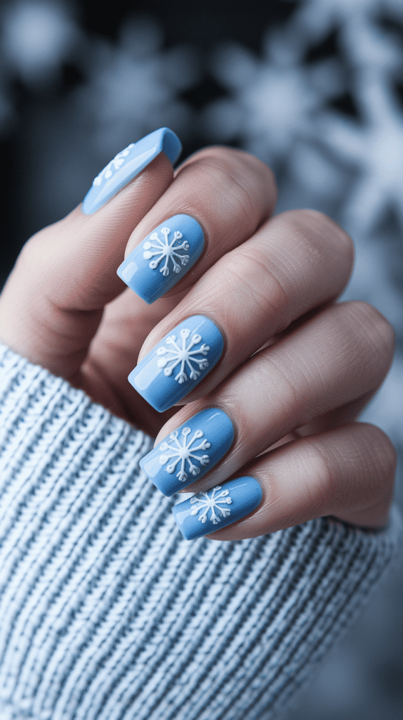 icy blue nails