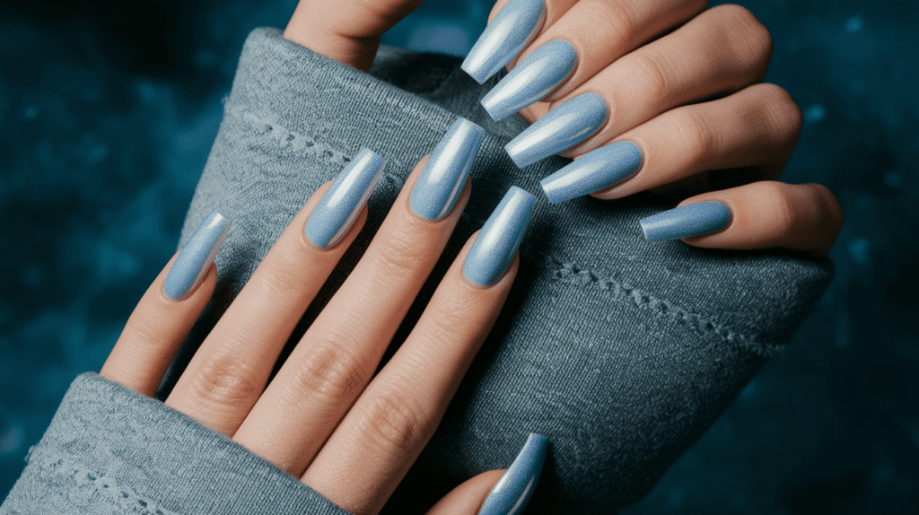 icy blue nails