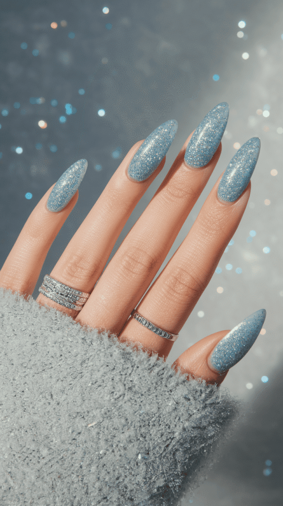 icy blue nails