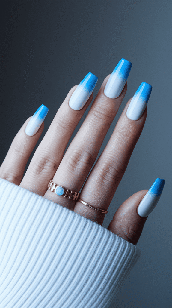 icy blue nails