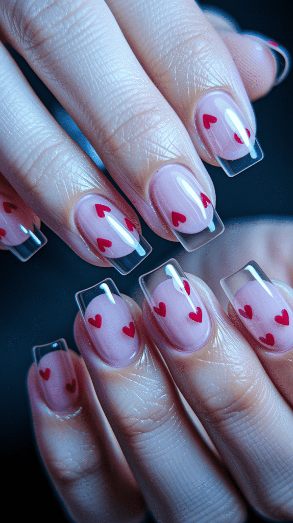 short valentines nails