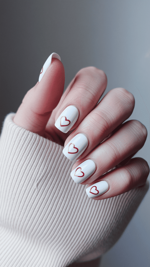 simple valentines nails