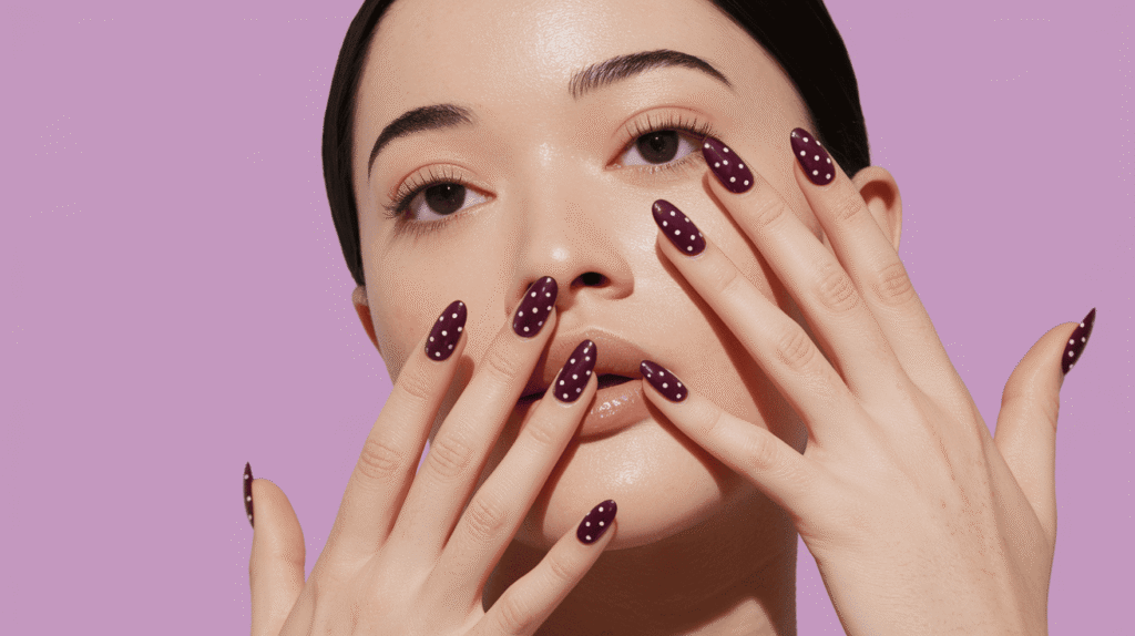purple prom nails