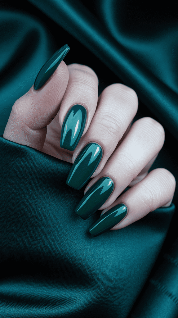 green prom nails