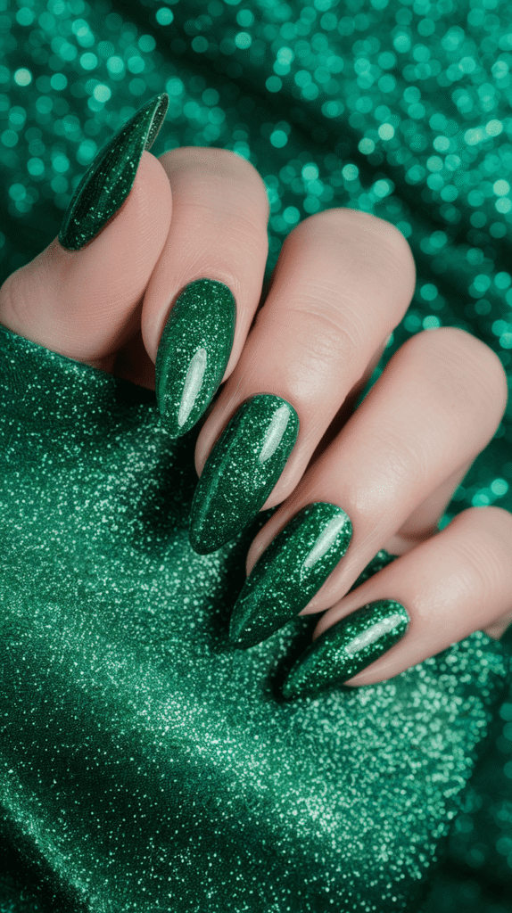 green prom nails