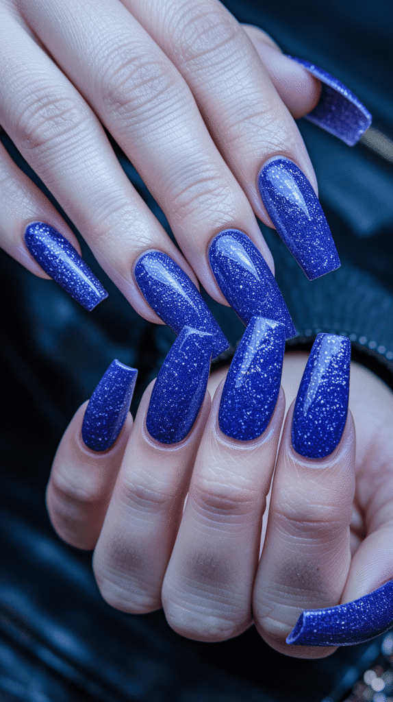 blue prom nails