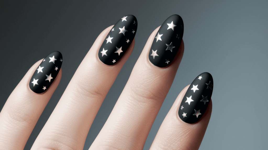 black prom nails