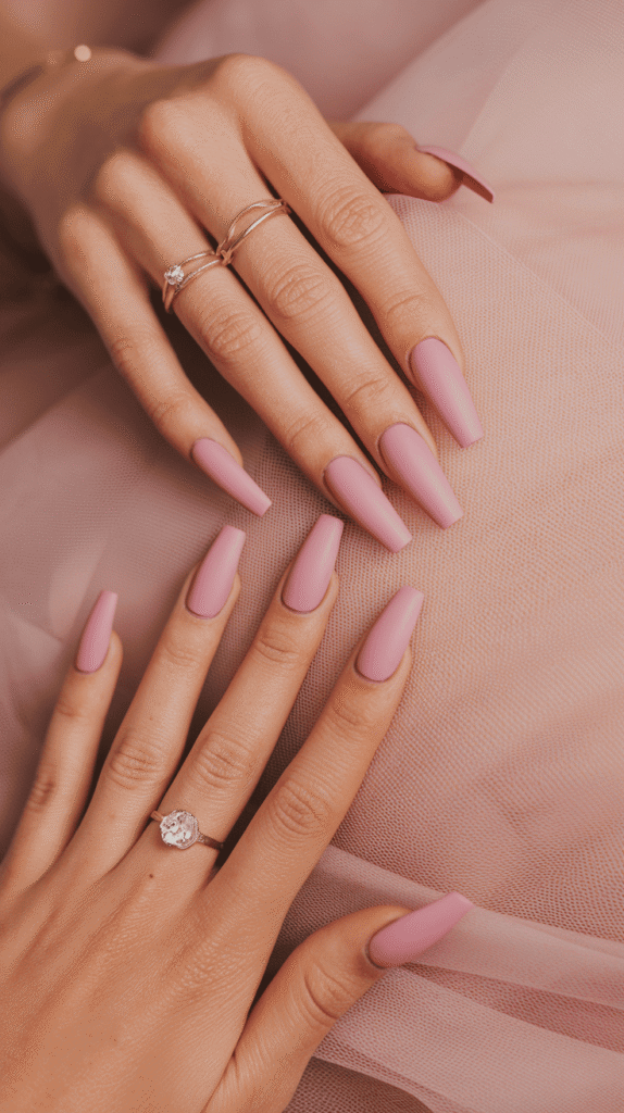pink prom nails