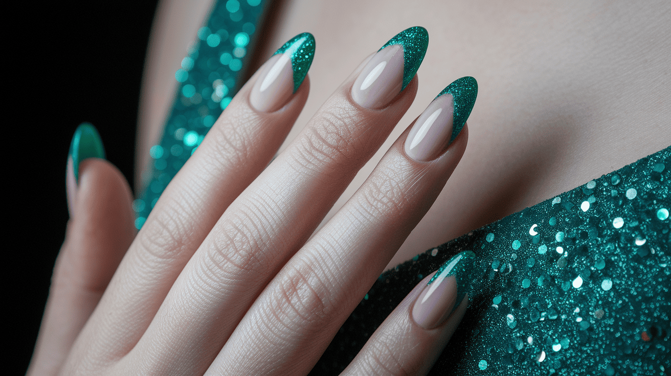 green prom nails