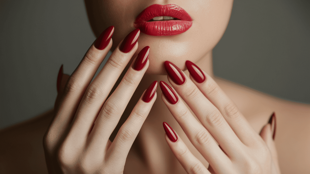 red prom nails