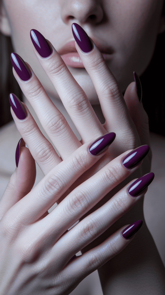 purple prom nails