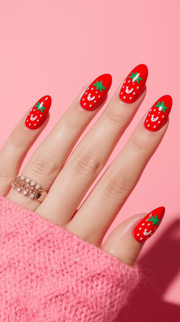 strawberry nails