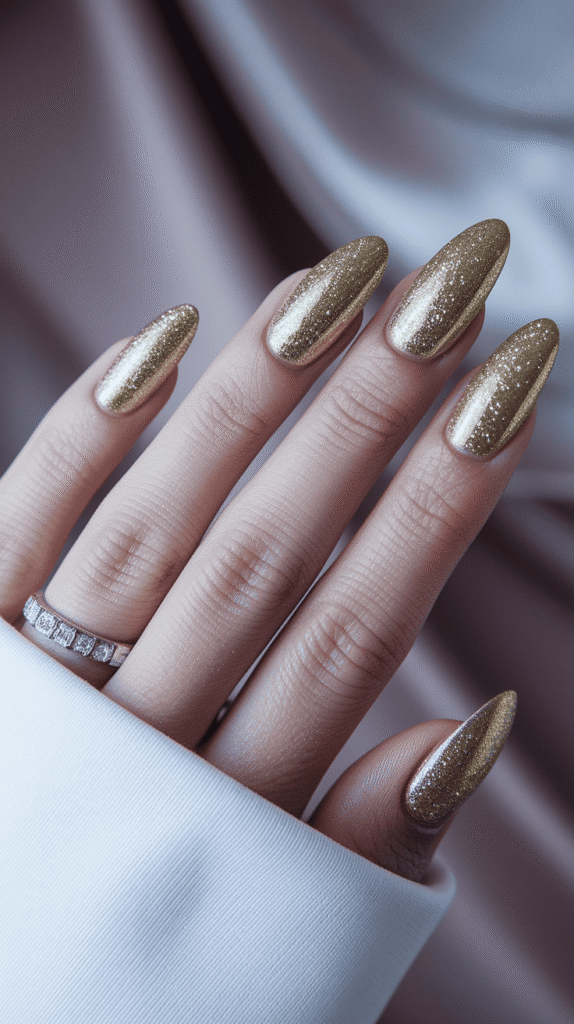 gold prom nails