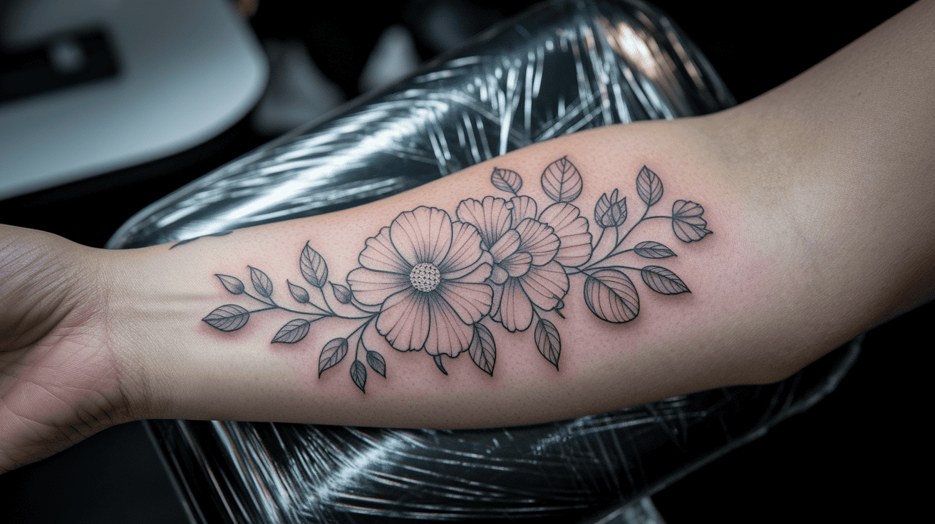 cosmos flower tattoo