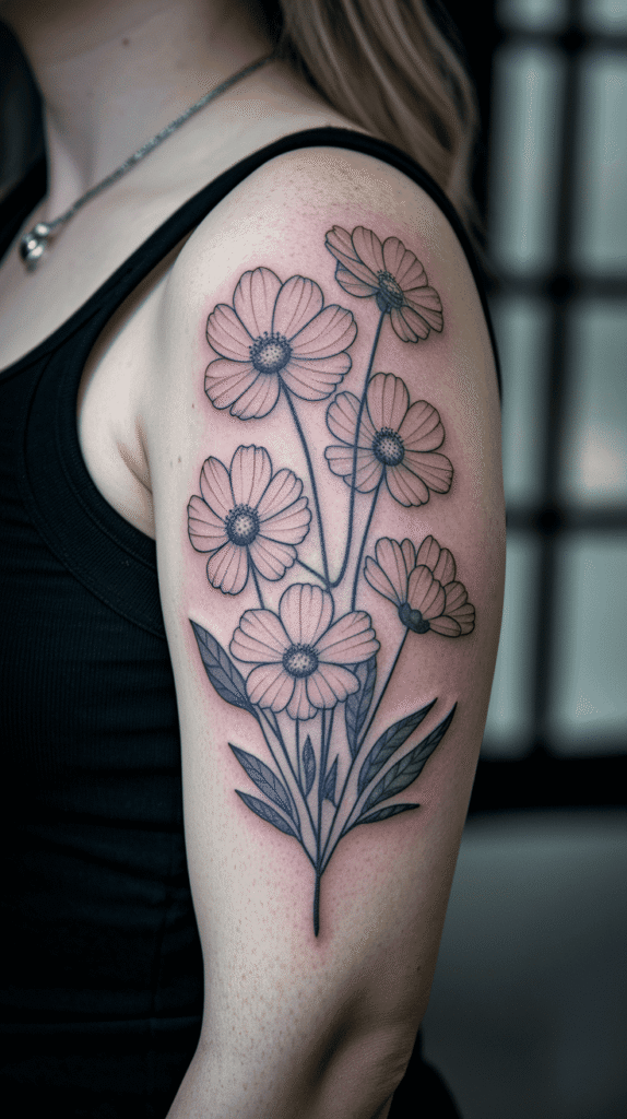 cosmos flower tattoo