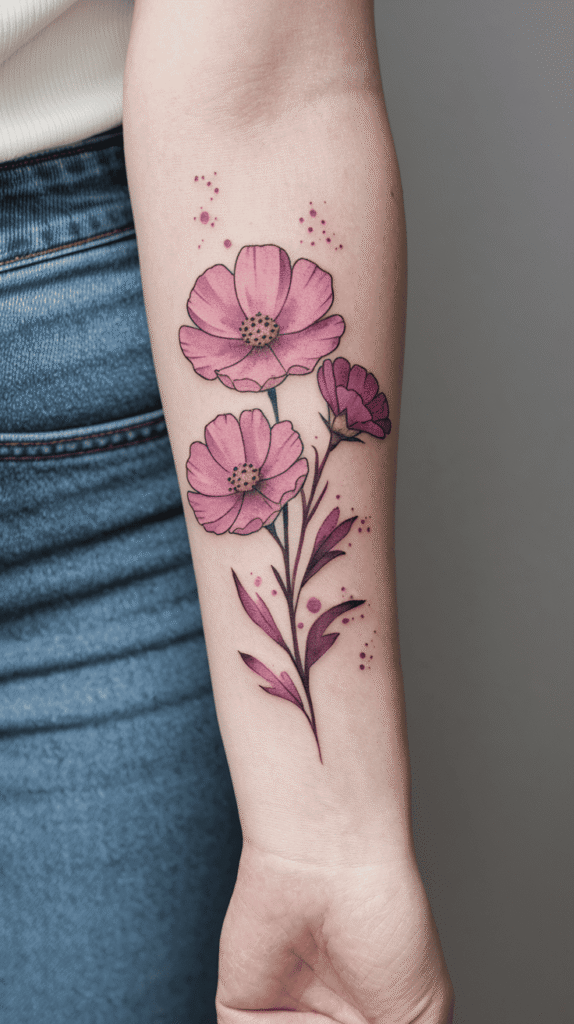 cosmos flower tattoo