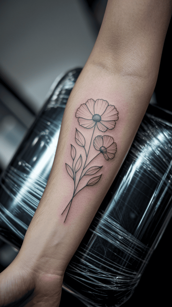 cosmos flower tattoo