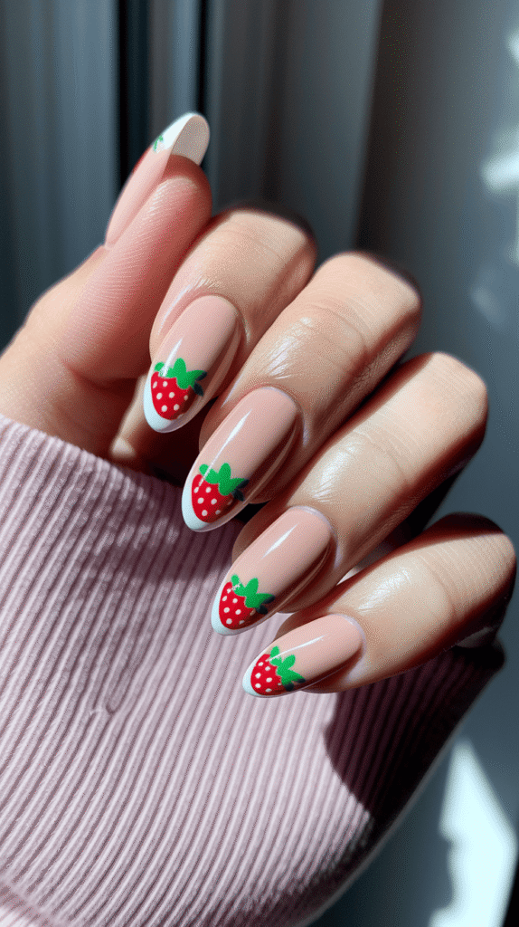 strawberry nails