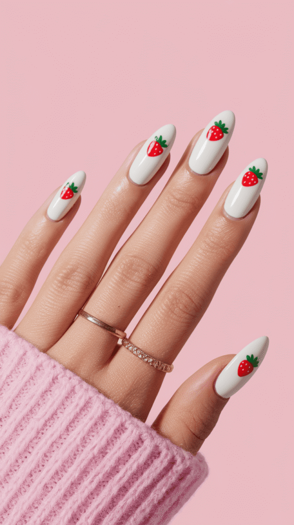 strawberry nails