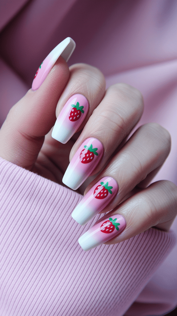 strawberry nails