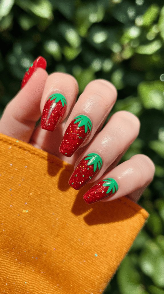 strawberry nails