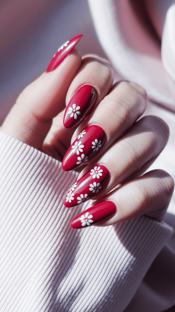 red spring nails