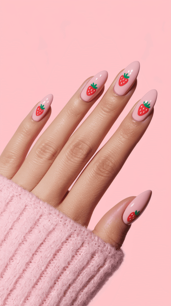 strawberry nails