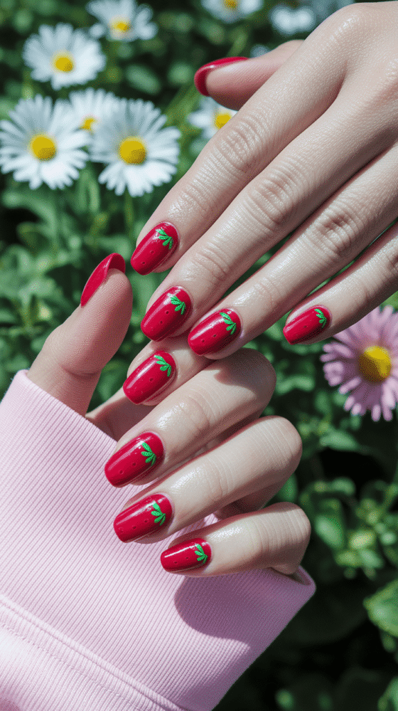 red spring nails