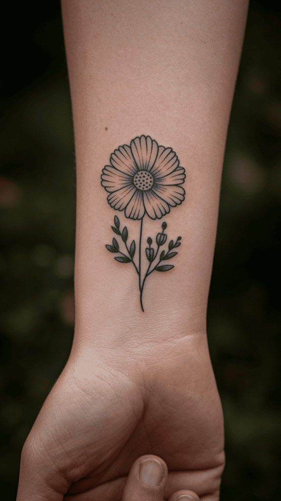 cosmos flower tattoo