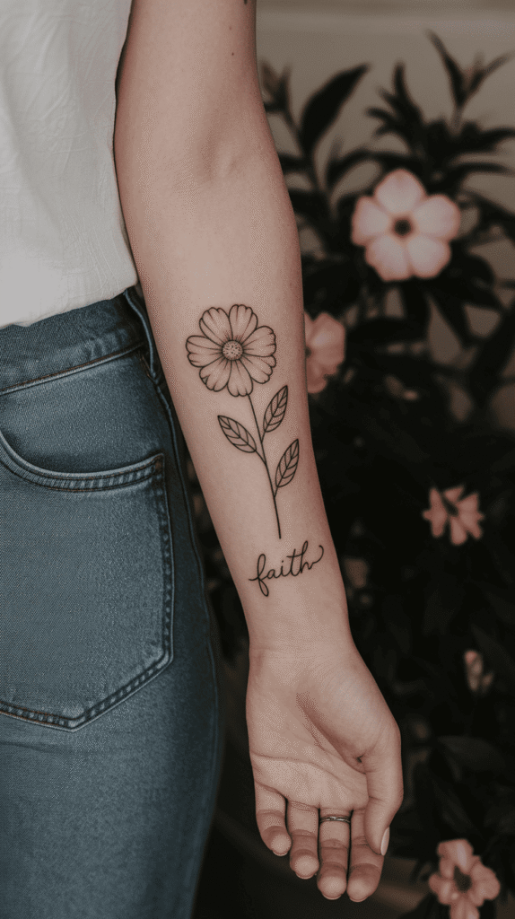 cosmos flower tattoo