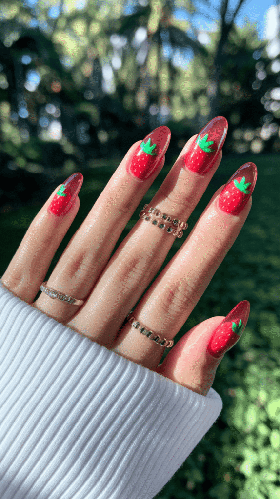 strawberry nails