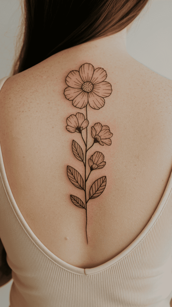 cosmos flower tattoo