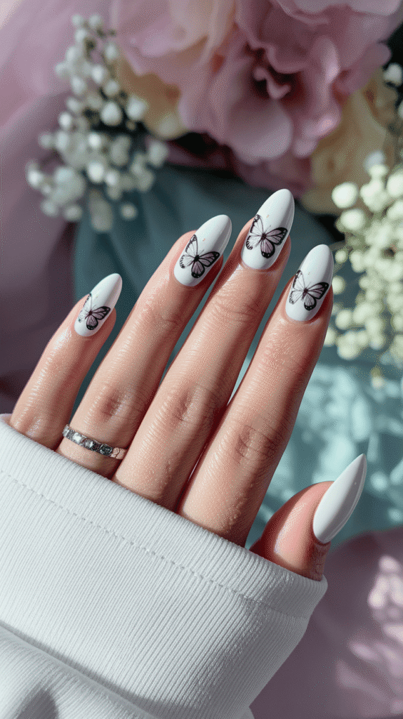 White Spring Nails Inspo