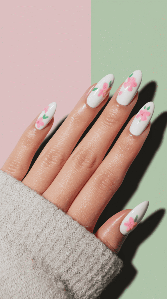 White Spring Nails Inspo