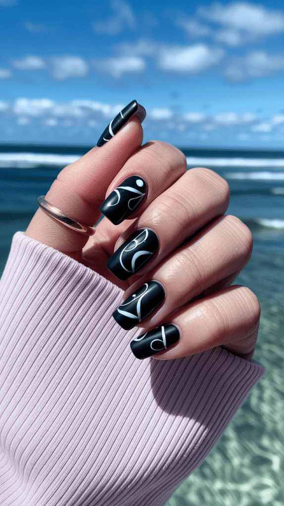 black summer nails
