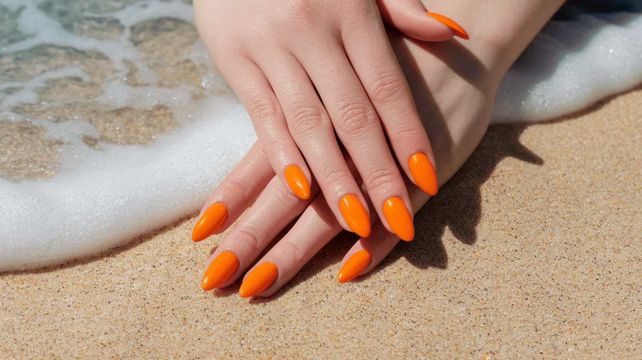 orange summer nails