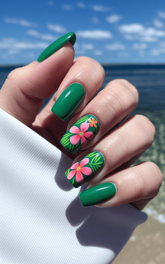 green summer nails