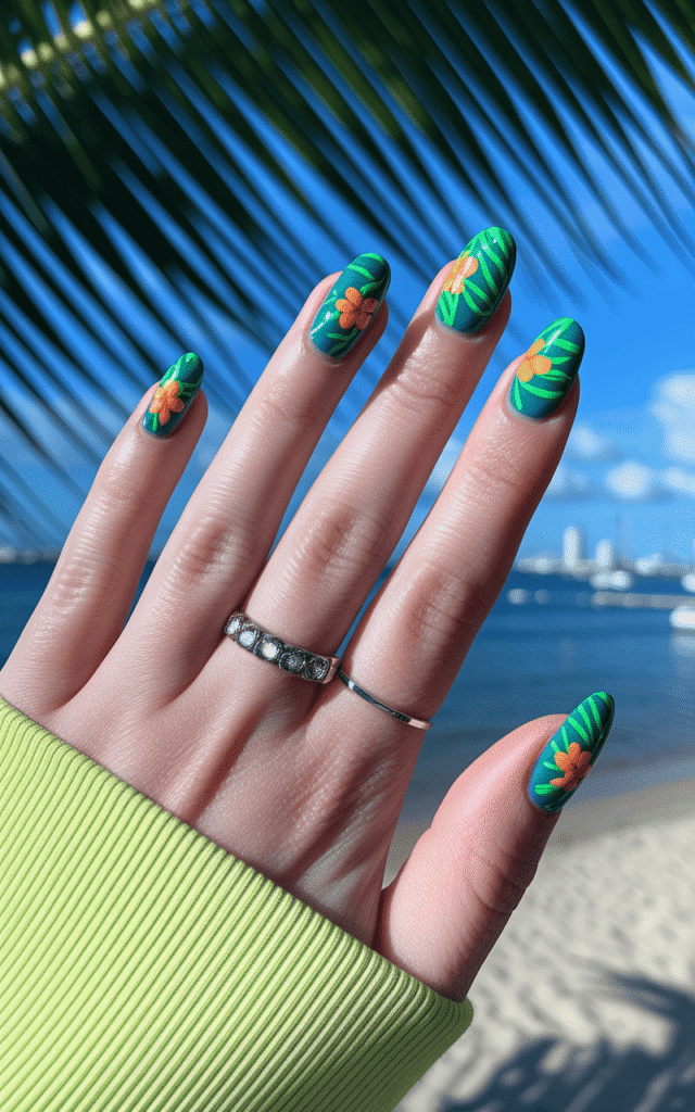 green summer nails