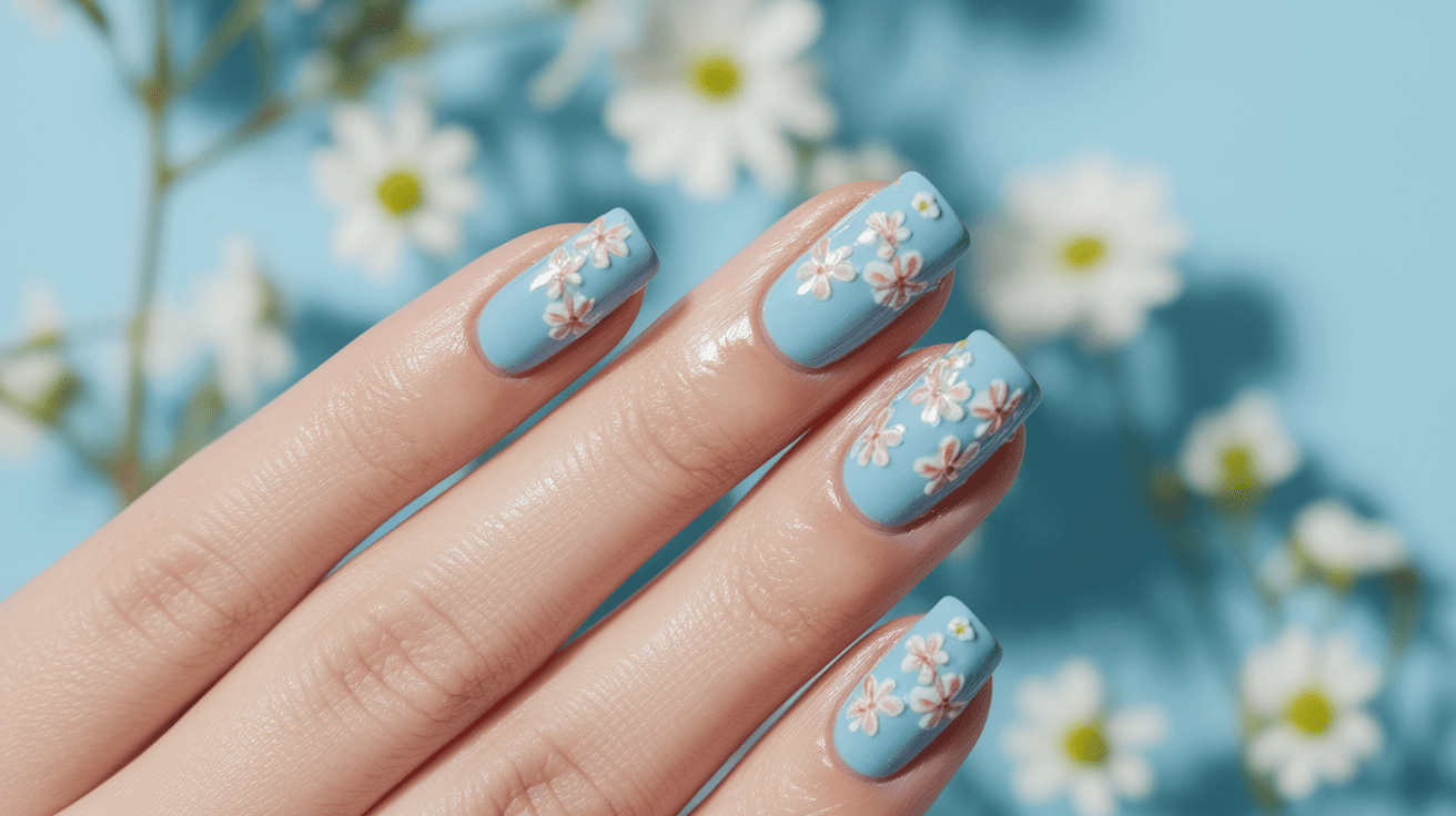 Blue Summer Nails