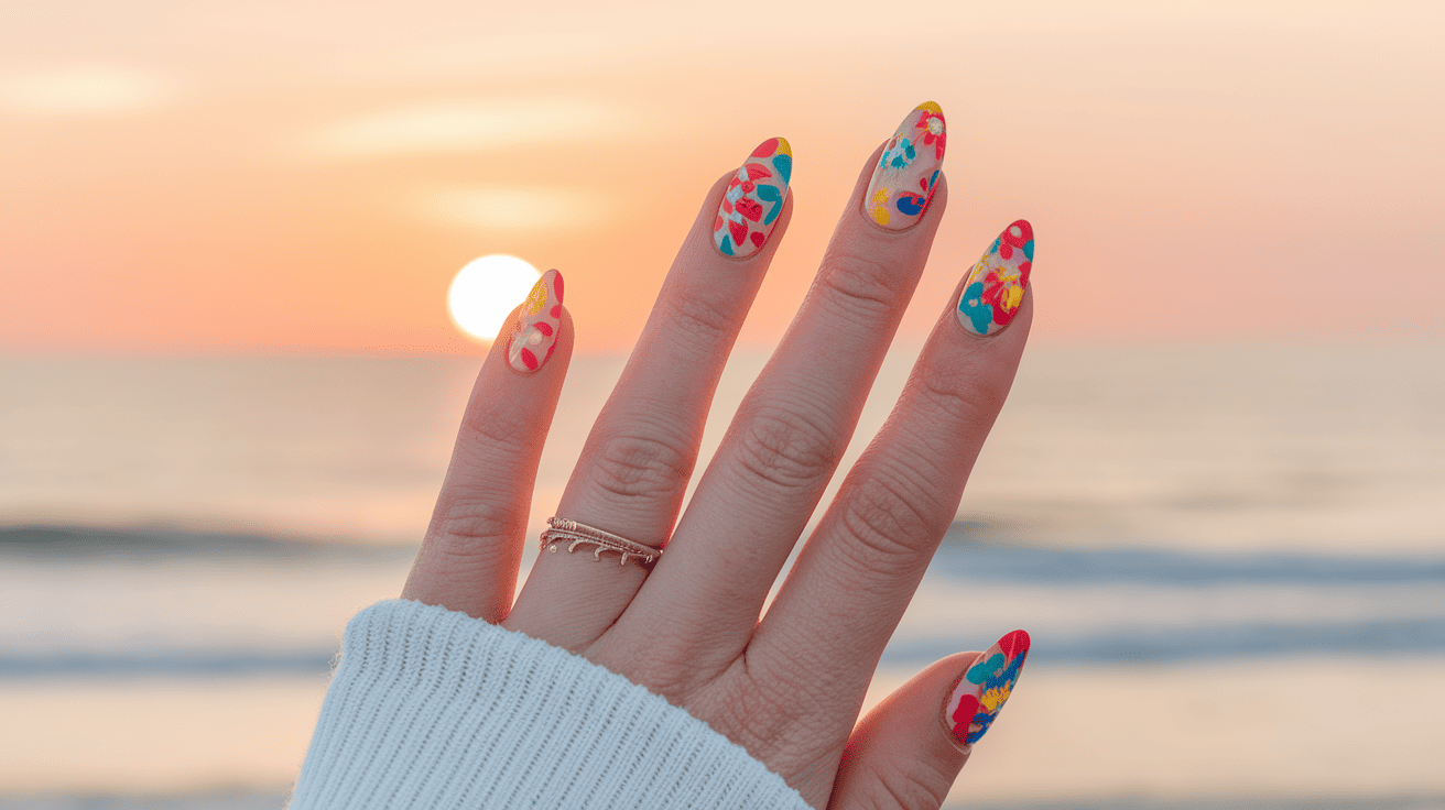 floral summer nails